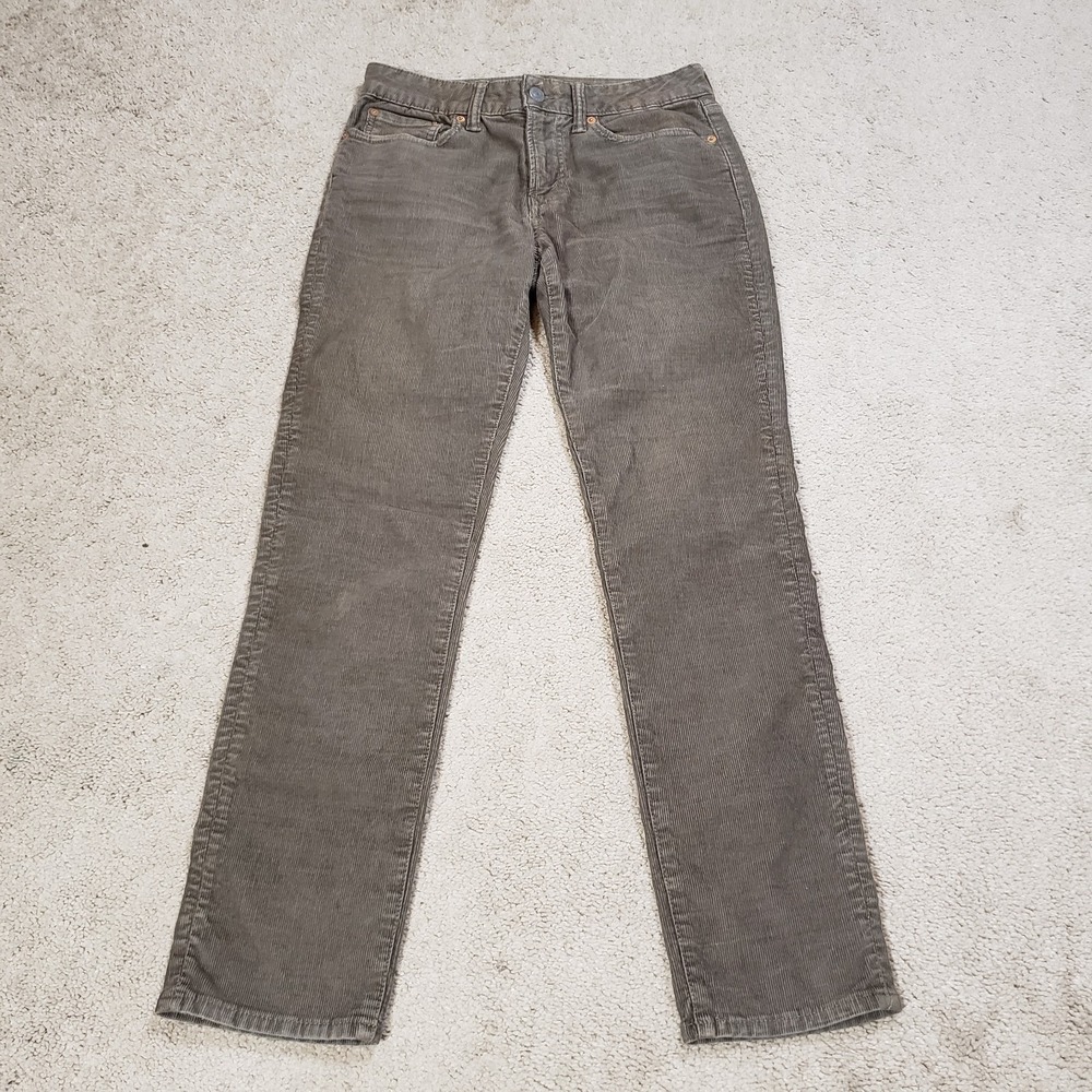 American Eagle Outfitters Mens Corduroy Pants 30x30* Slim Olive Green Brown Flex